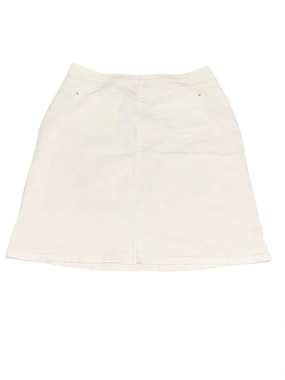 Ulla Popken Women's White A-line Denim Skirt
